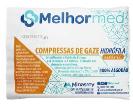 Compressa De Gaze Esteril 7,5 X 7,5 13 Fios - 10 Unid - Melhor Med